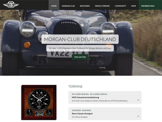 intertain GmbH München Morgan-Club Website